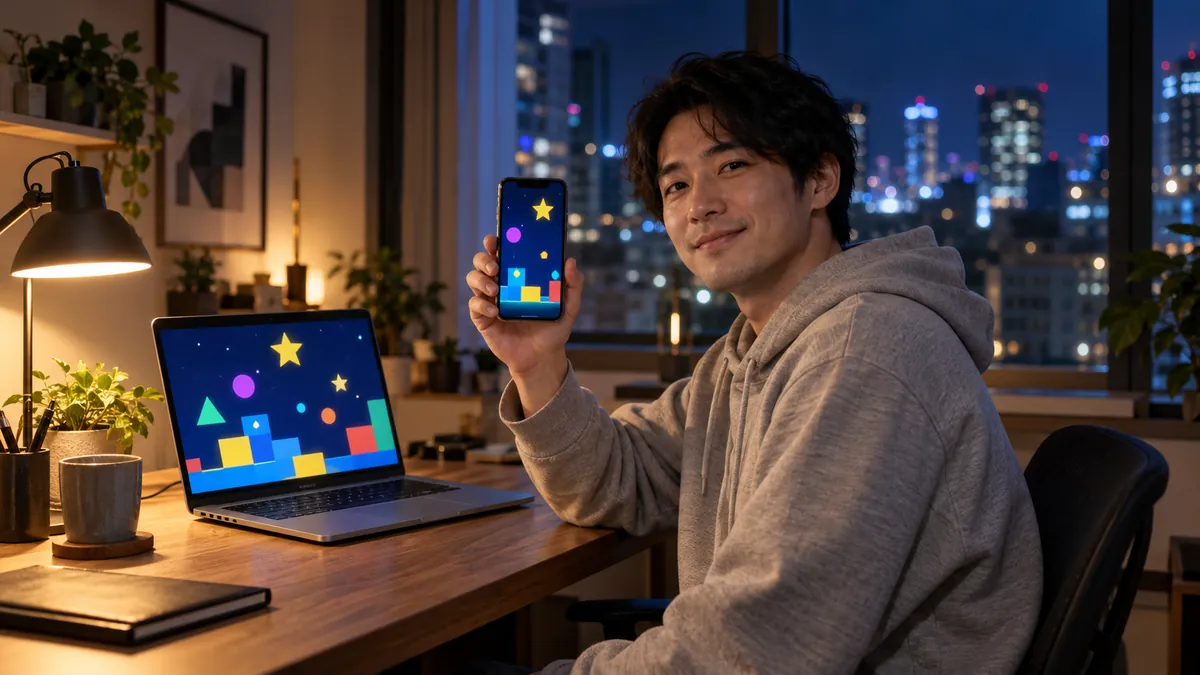 ゲーム制作の資料と法律の本を並べて確認する机の上